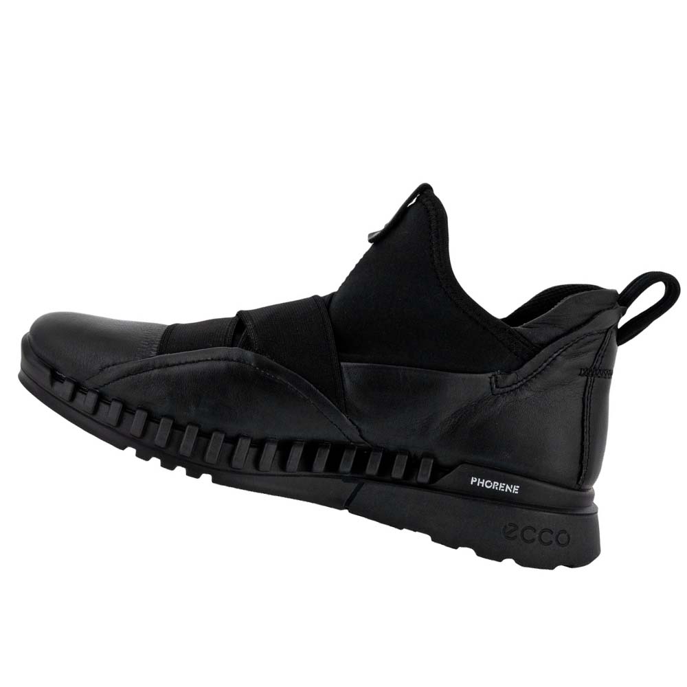 Women's Ecco Zipflex Slip On Gtx Sneakers Black | Canada 271WNB